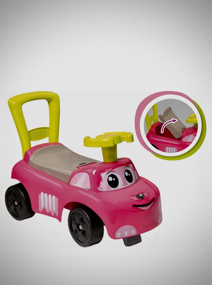 Машина для катання дитяча Smoby Toys 54 x 27 x 40 см Рожевий котик.