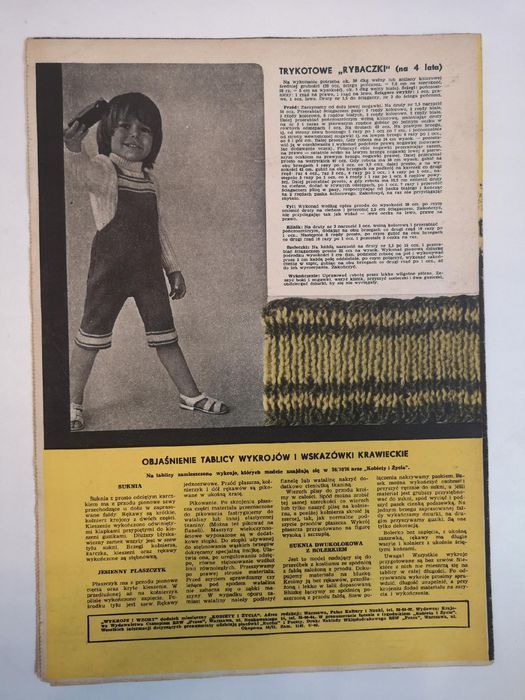 Moda I Życie 09/1971R - Wykroje I Wzory Nr 9/291