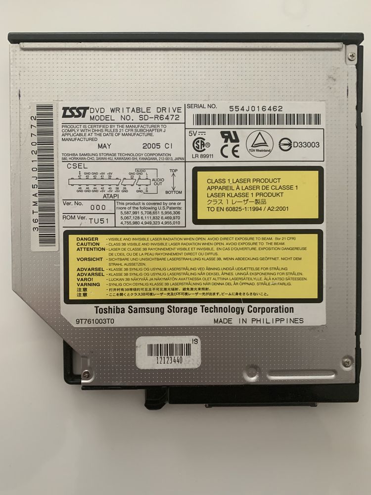 Drive Toshiba SD-R6472 DVD±RW Dual Layer