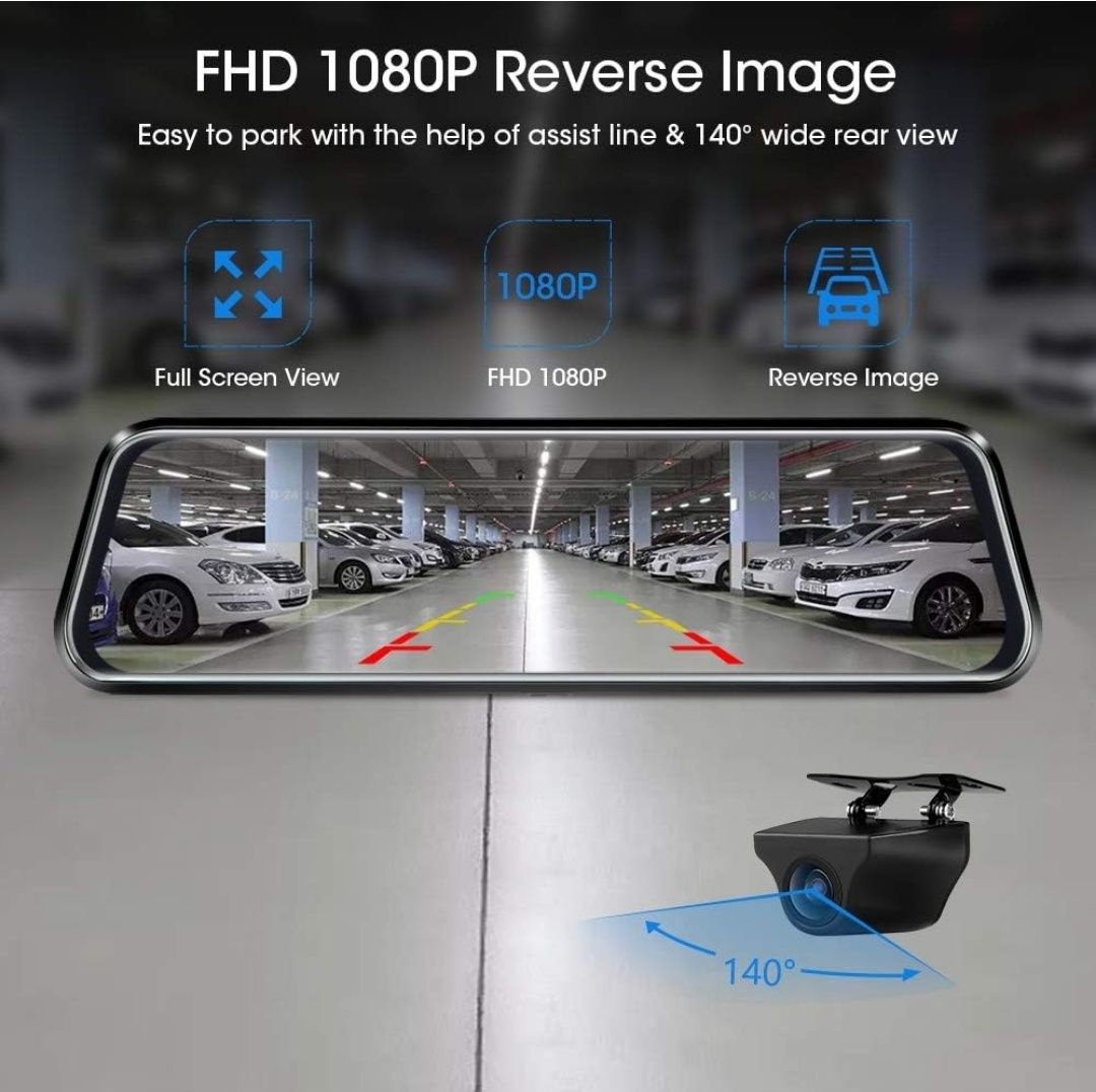 Espelho retrovisor com camera frontal e traseira novo