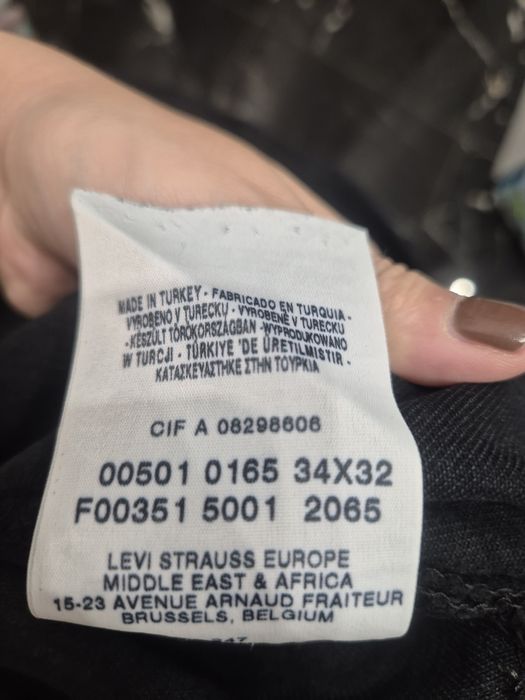 Spodnie czarne jeansy oryginalne proste Levis 501