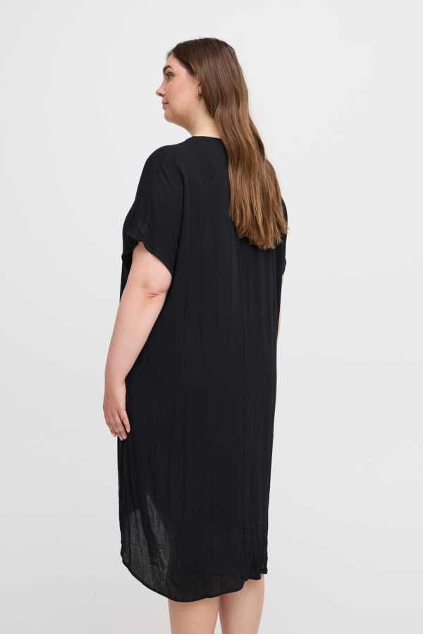 SIMPLE WISH  letnia sukienka midi na co dzień wiskoza 54/56 czarna