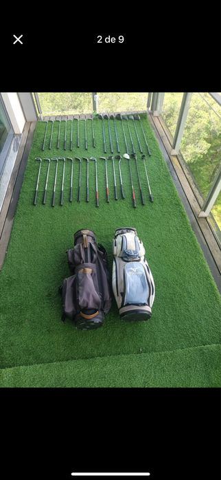 Tacos de golfe em bom estado  + taco apanha bolas e duas malas