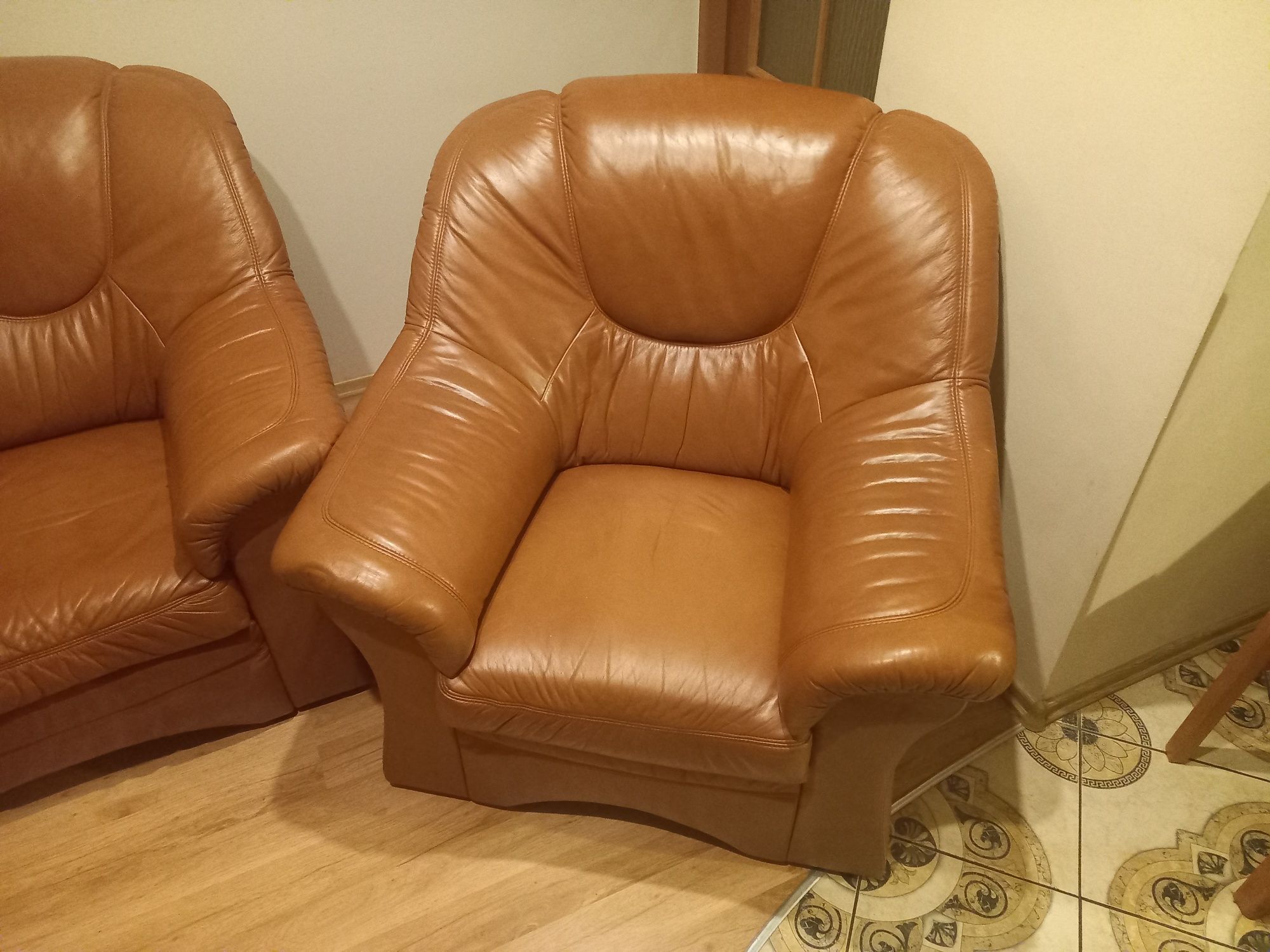 Skóry kanapa fotel meble komplet zestaw wypoczynkowy