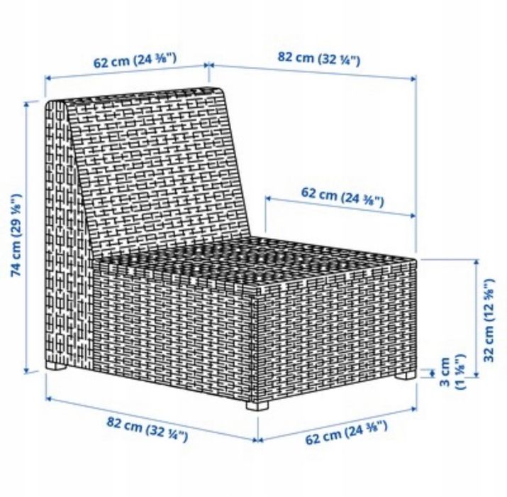 SOLLERON Sekcja 1-osobowa ogrodowa brązowy
