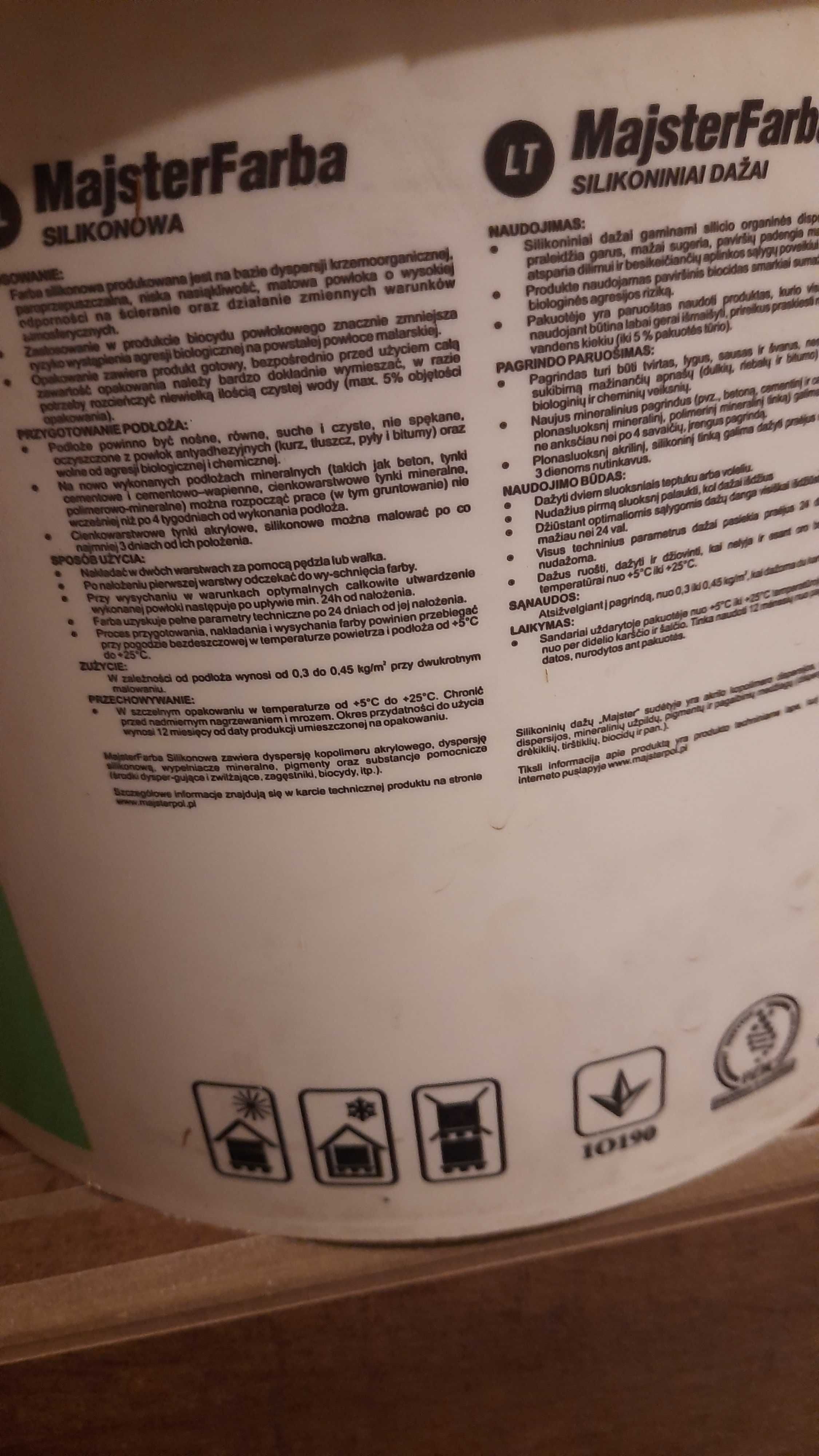 farba silikonowa na zewnątrz z Bio ochroną MajsterFarba 11,5l
