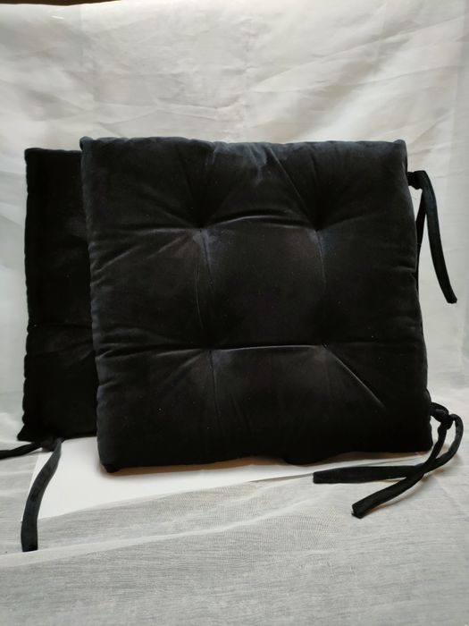 Almofada de Cadeira Veludo Preto