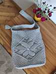 Torebka handmade ze sznurka bawełnianego makrama, szara