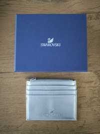 Nowy card holder Swarovski srebrny portfel na karty