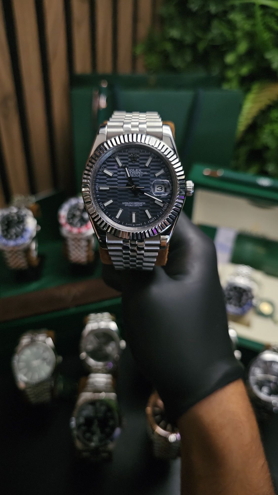Rolex Datejust Fluted Motif Dial azul