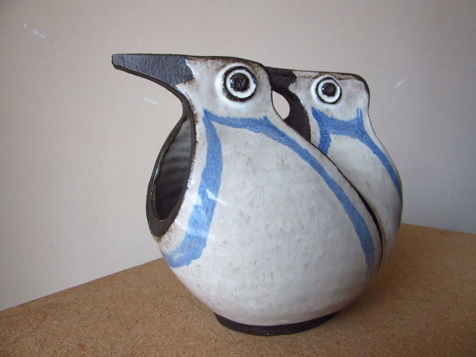 CHINY ceramika artystyczna, sygnowana rzeźba PTAKI, wazon, obiekt.