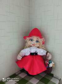 Интерьерная кукла Красная Шапочка ручная работа из капрона на подарок