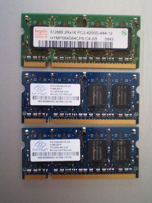 Memorias SODIMM - 512MG - DDR2 533Mhz - PC2 4200S-444-12