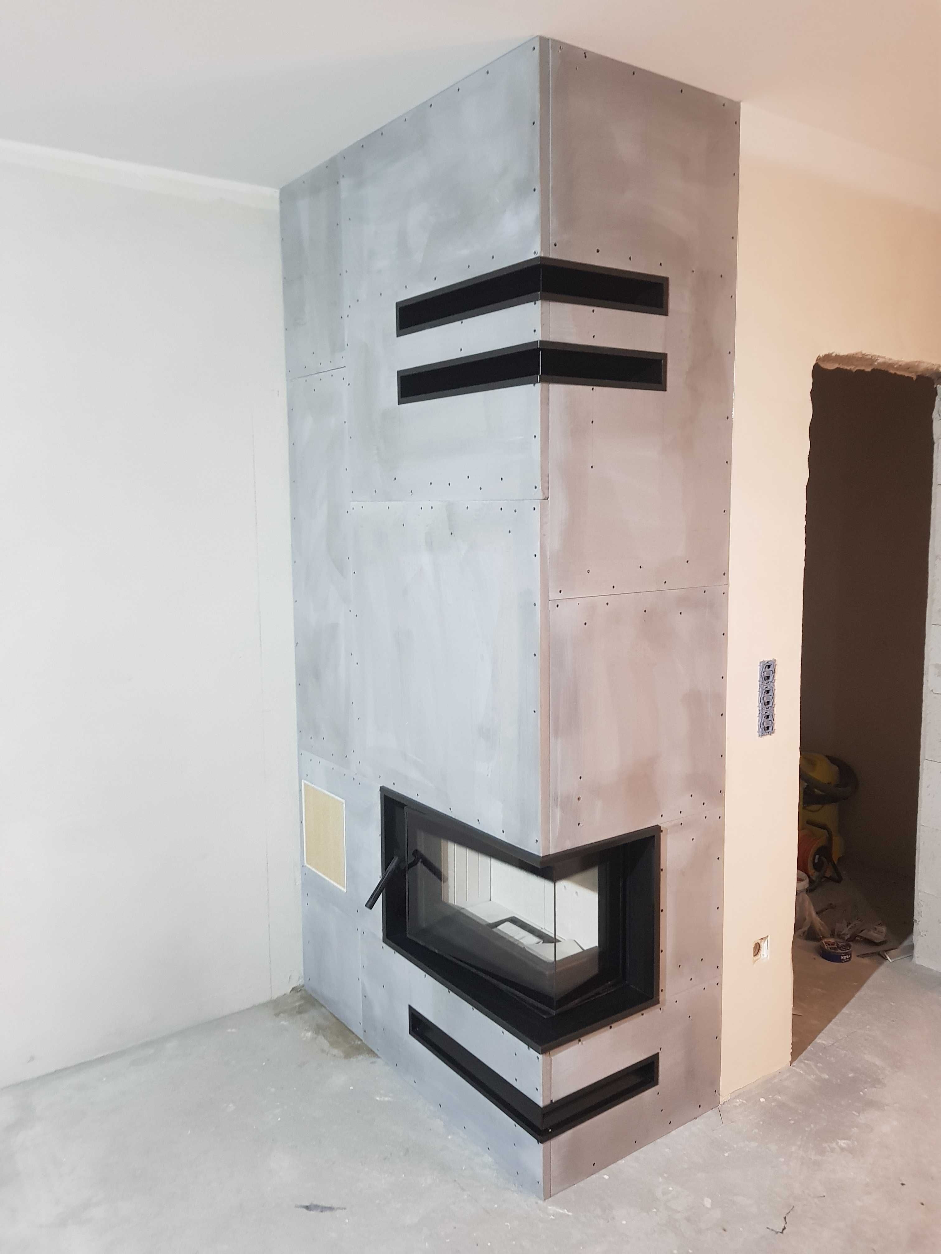 Kominki Kamko - wkład narożny Kratki.pl Simple stalowy 6kW + zabudowa