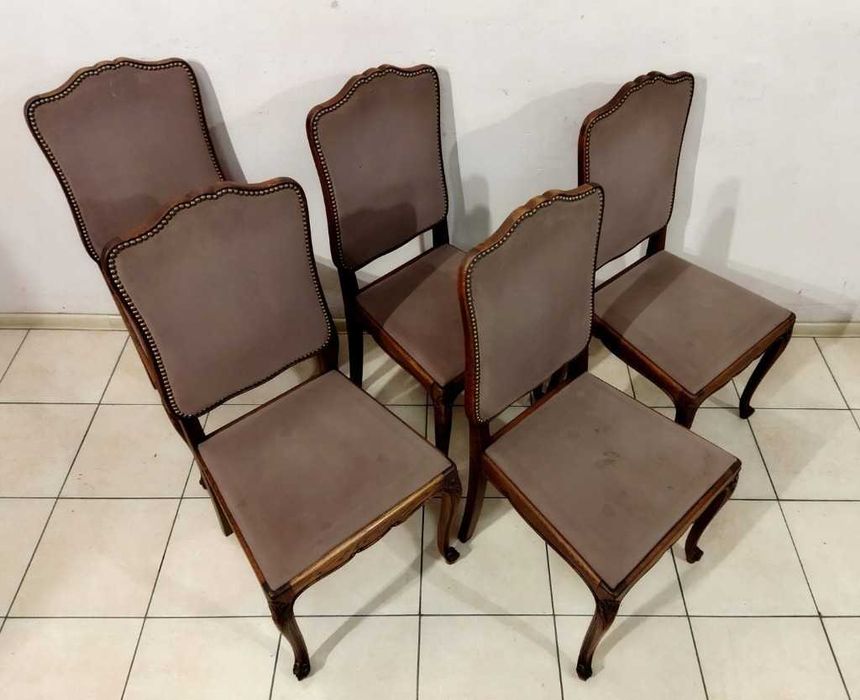 STÓŁ rozkładany LUDWIK  + 5 krzeseł z drewna