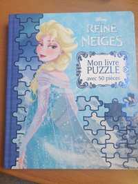 Książka francuska Kraina Lodu dla dzieci z puzzlami