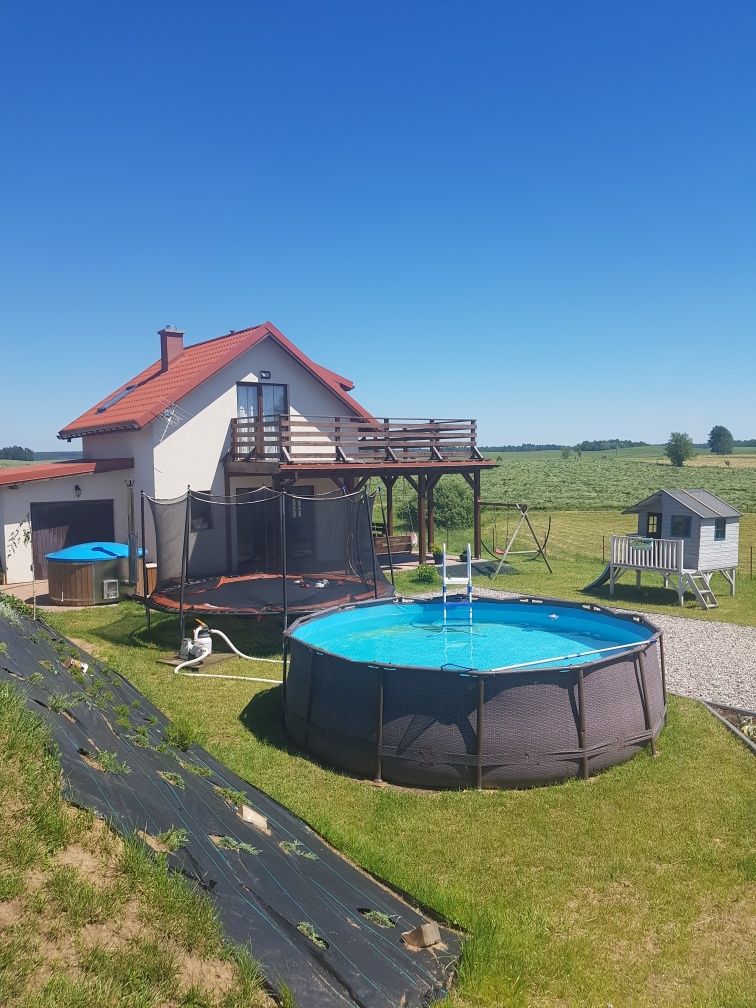 Wolny termin 9-16.08, Balia z Jacuzzy, Basen, Mazury, domek 8 osób
