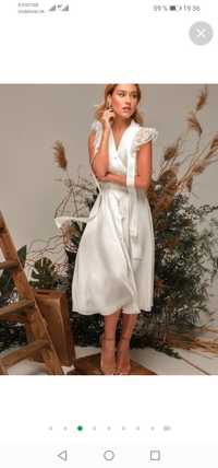 Біле атласне плаття GEPUR