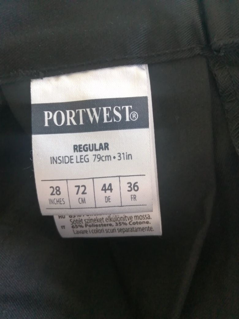 Spodnie robocze bojówki czarne nowe Port West 28 44