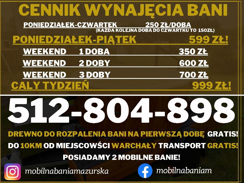 Mobilna bania/jacuzzi/balia // PROMOCJA 500ZŁ/WEEKEND / DREWNO GRATIS