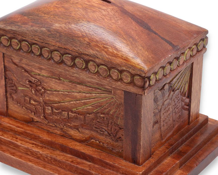 Skarbonka drewno Indie duża