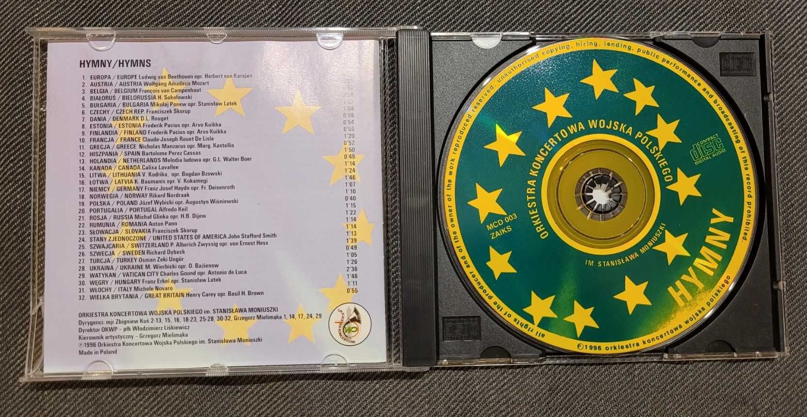 Hymny państw europejskich. Płyta CD. Orkiestra Koncertowa WP