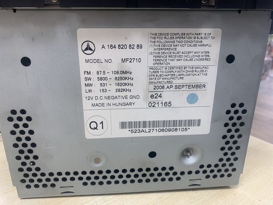 Автомагнитола ml w164 mercedes