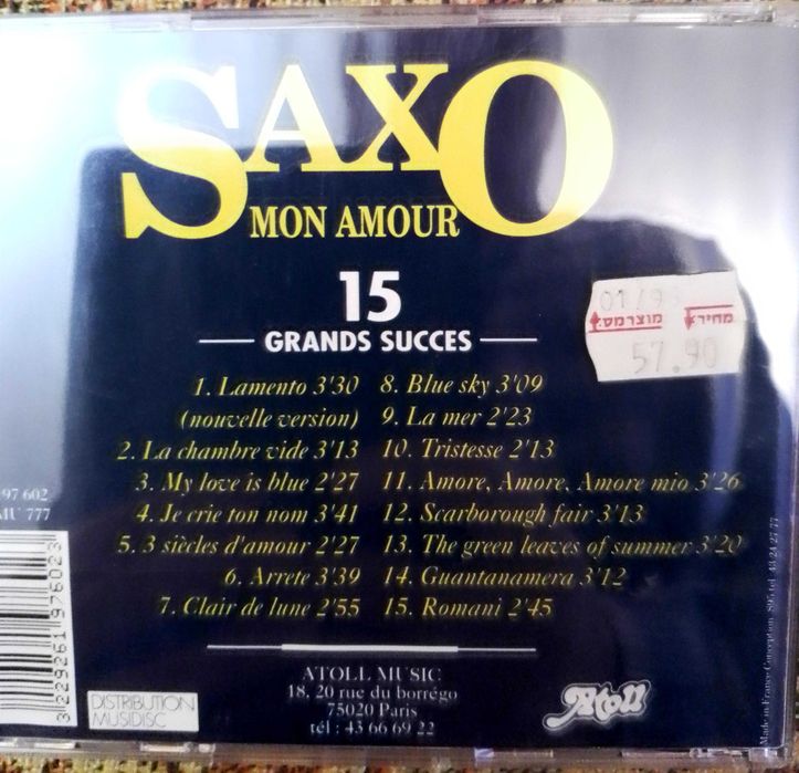 SAXO Mon Amour. 15 Grands Succes
