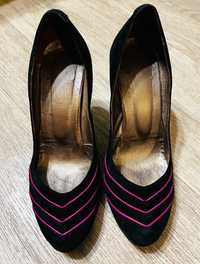 ДАРОМ Туфли женские натуральная замша на каблуке 39 размер