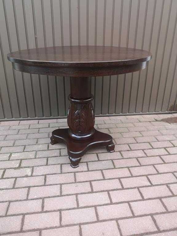 Stół Okrągły 95 Dębowy Stary Antyk Po Renowacji.