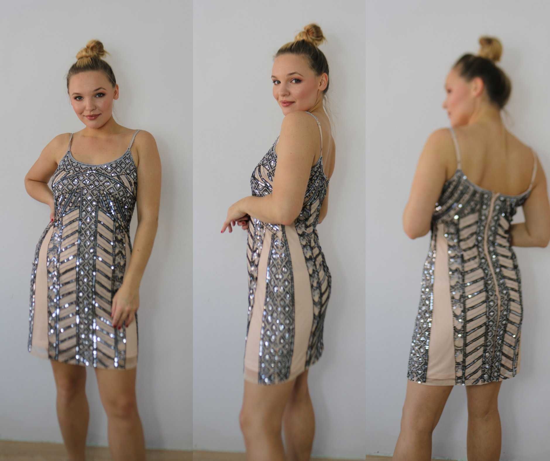 sukienka cekiny latina wesele ślub dress elegancka bal koktajlowa