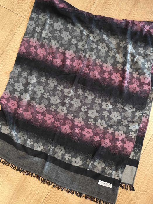 Długi szal w kwiaty Pashmina, kaszmirowy szalik, 70x180cm