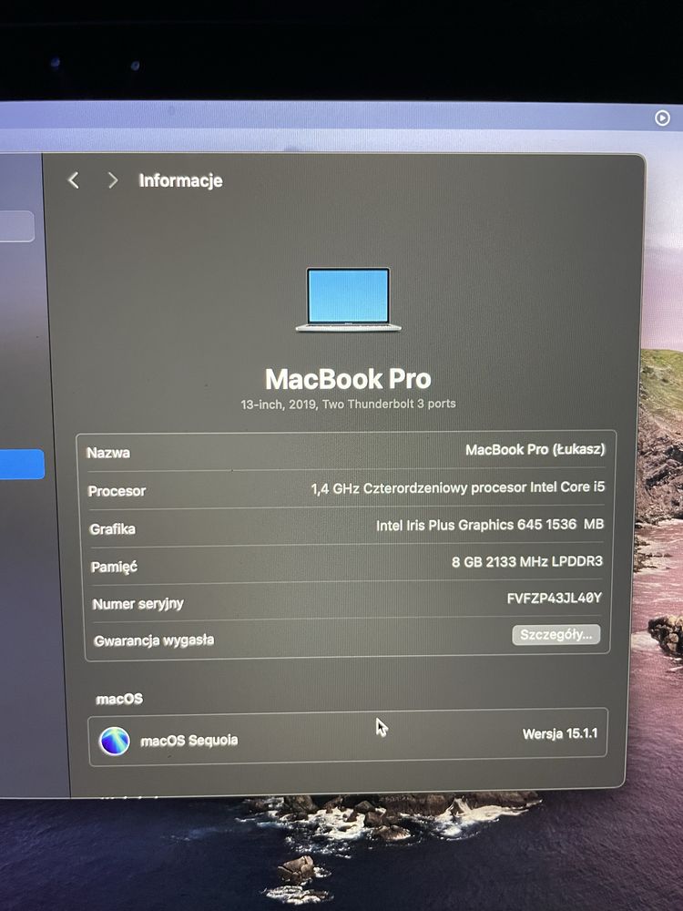 Macbook pro 13 cali