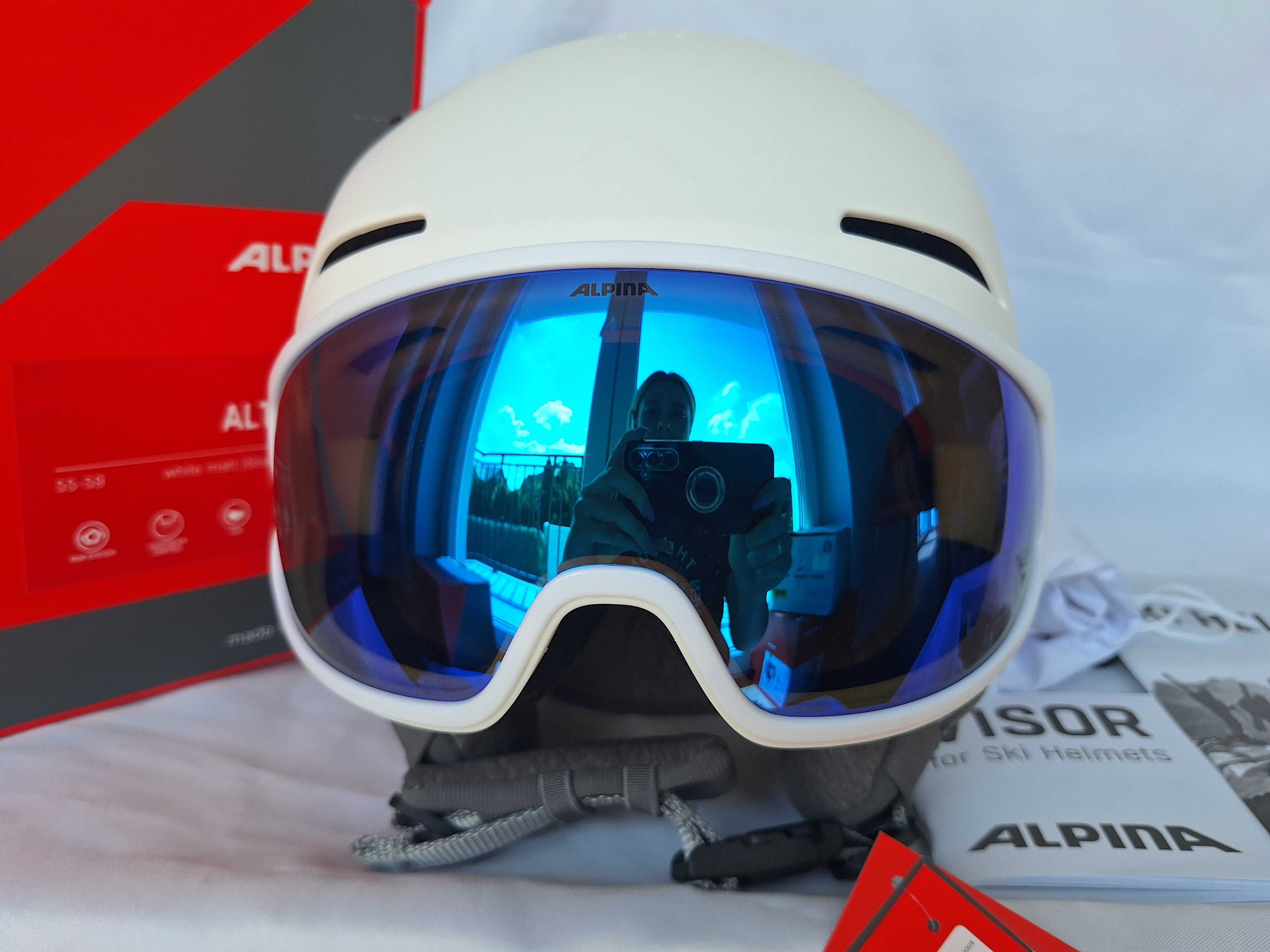 Kask narciarski Alpina Alto Q-Lite Visor White Matt M 55-59cm