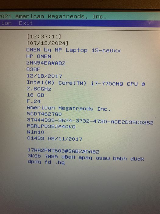 HP Omen 15 ce0xx Intel i7