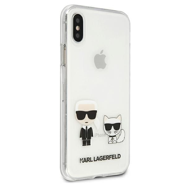 Pudełkowe Etui na iPhone X/Xs Karl Lagerfeld Transparent & Elastyczne