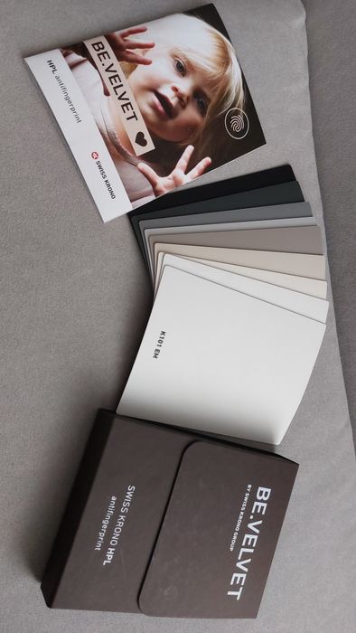 Wzornik próbnik swiss Krono hpl laminaty antifinger super mat matowe