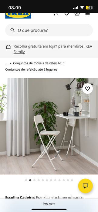 Mesa parede Ikea norberg e cadeiras