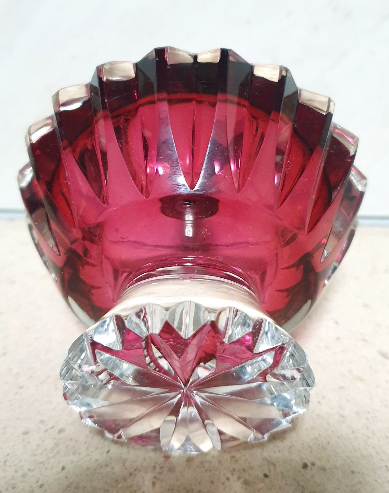 Frasco de perfume vintage em vidro bicolor