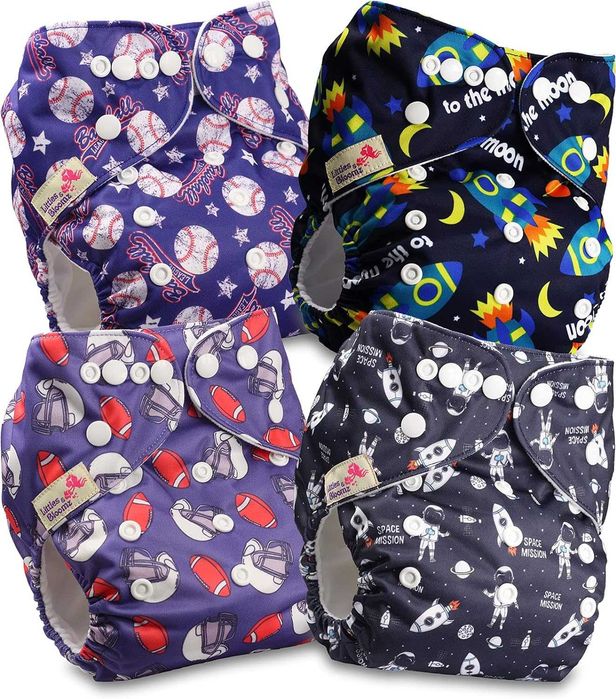 4 Fraldas reutilizáveis de tecido para bebé [vários padrões] NOVO