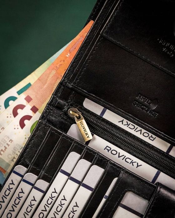 skórzany, duży portfel męski z systemem rfid - rovicky