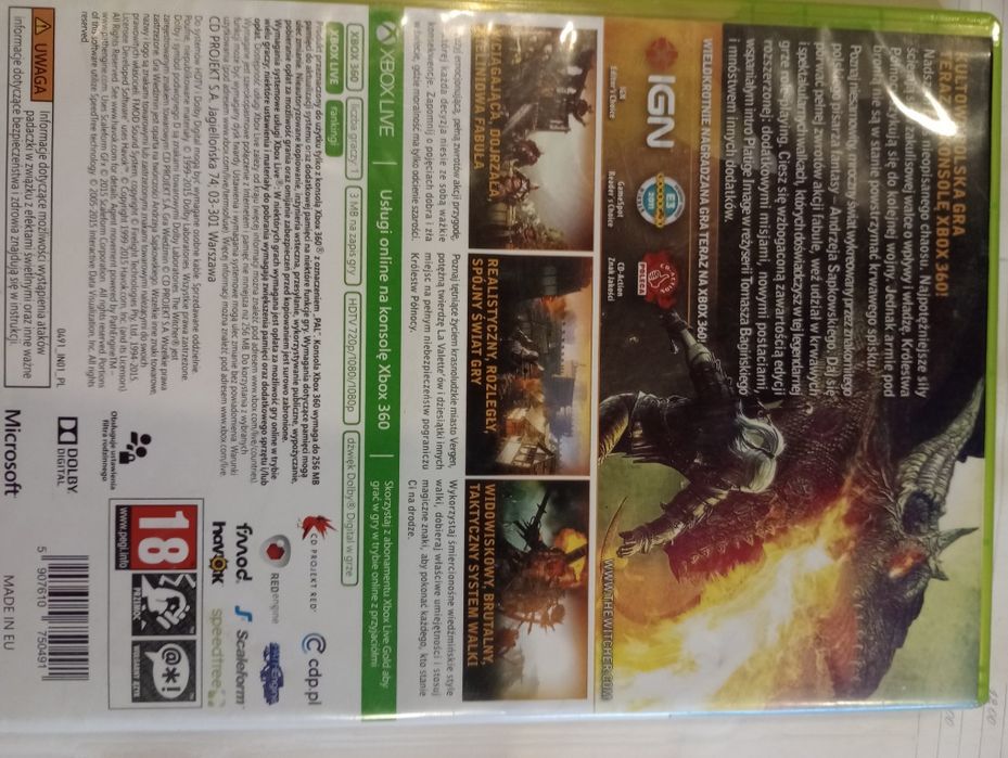 Xbox 360 Wiedźmin 2 edycja rozszerzona polska wersja