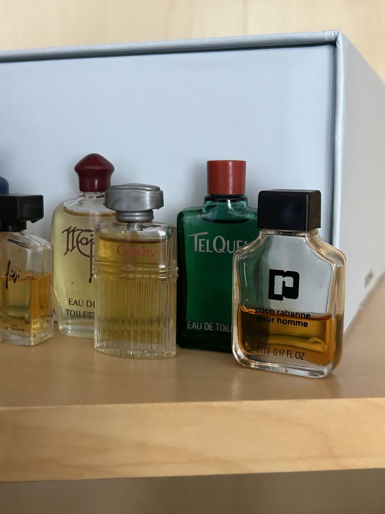 Kolekcjonerski zestaw miniatiurek męskich vintage splash perfumy