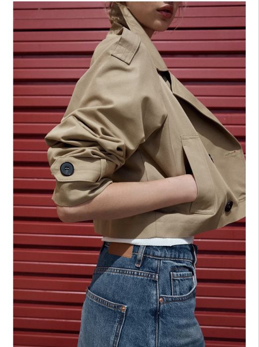 Тренч zara XS/S/M вкорочений тренч zara чорний піджак zara куртка zara