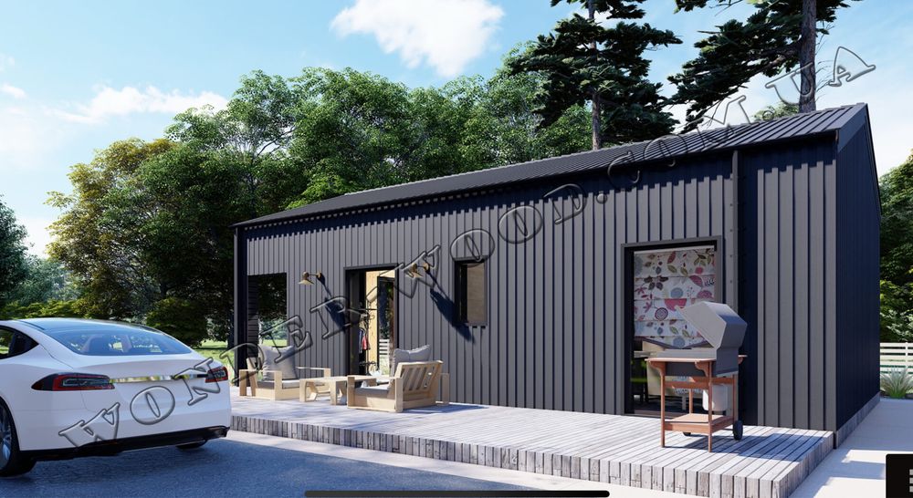 Каркасний будинок 85 м2 «Під Ключ». Барнхаус. 3 комплектації.