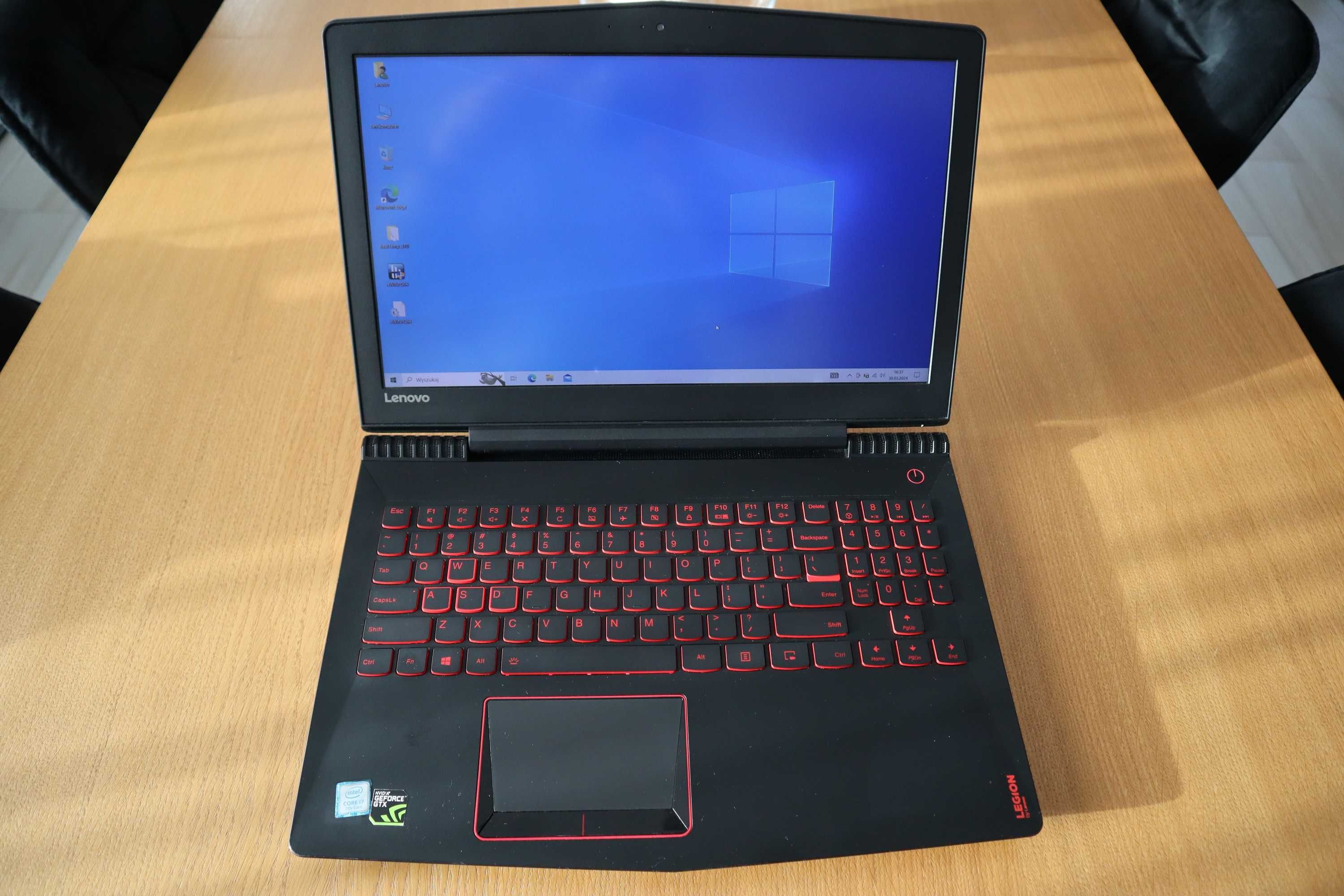 Laptop Lenovo Legion i7-7700HQ/8GB/256GB/1TB/GTX1050/Win10