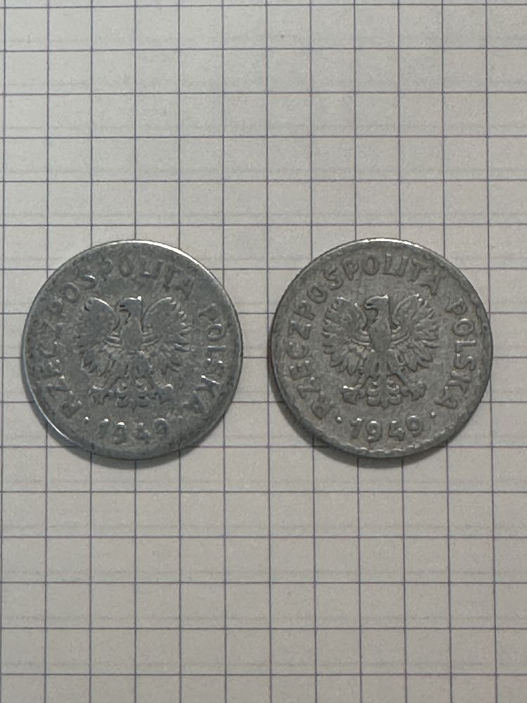 Moneta 1 zł. z 1949 r. 2 szt.