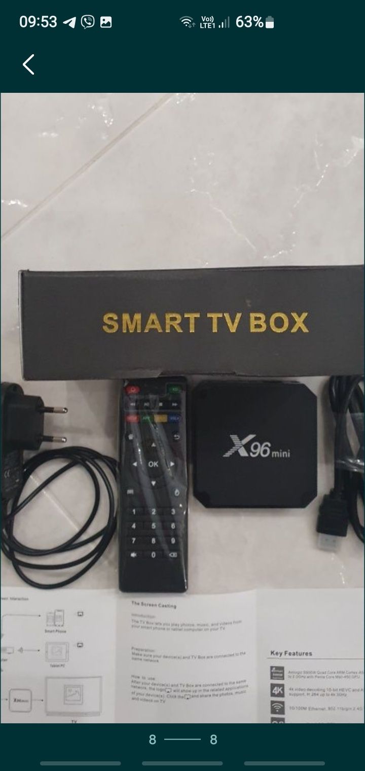 Смарт приставка smart TV box X96