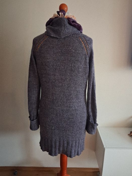 Sukienka tunika sweterkowa mocno uciagliwa F&F spokojny fiolet r uniw