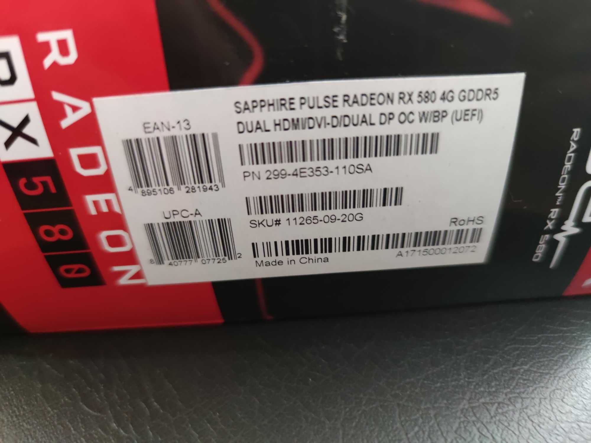 Видеокарта Sapphire Radeon RX 580 Pulse 4GB GDDR5 / 11265-09-20G